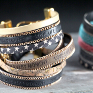 Inspirational Sets Chained quote leather