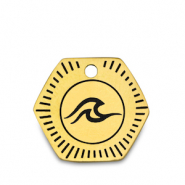 Stainless steel charms wave Gold