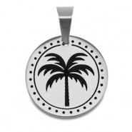 Stainless steel charms palmtree Silver