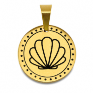 Stainless steel charms shell Gold