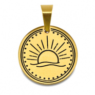 Stainless steel charms sun Gold