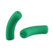 Acrylic tube beads matt Classic Green