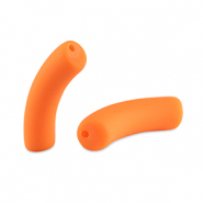Acrylic tube beads matt Neon Orange
