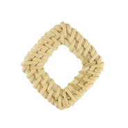 Rattan pendants rhombus Natural White