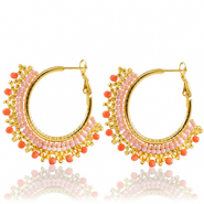 Stainless steel earrings beads Orange-Gold