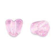Acrylic beads heart Transparent Azalea Pink