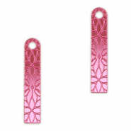 Statement charms bar flower Metallic Magenta Purple