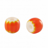 Millefiori beads tube Orange