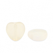Natural stone beads Agate heart Prosecco White transparent