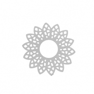Stainless steel charms bohemian flower Silver