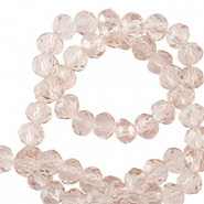 Top faceted beads 6x4mm disc Ochre Beige