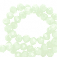 Top faceted beads 6x4mm disc Mint Green