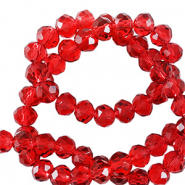 Top faceted beads 3x2mm disc Candy Red