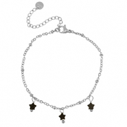Stainless steel bracelets star Silver-Black