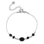 Stainless steel bracelets star Silver-Black