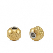 Stainless steel beads 6mm Gold