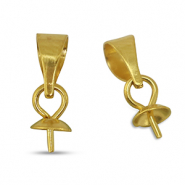 Stainless steel findings end cap for beads Gold