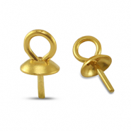 Stainless steel findings end cap for beads Gold