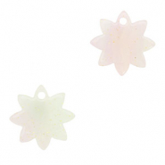 Resin pendants flower Multicolor Lilac-Green