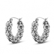 Stainless steel earrings / earpins Silver