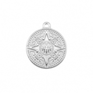 Stainless steel charms compass Silver