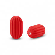 Acrylic beads oval Red