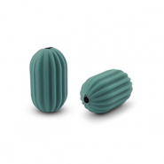 Acrylic beads oval Dark Green