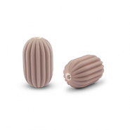 Acrylic beads oval Taupe Brown