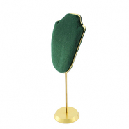 Jewellery display bust for necklaces Dark Green-Gold