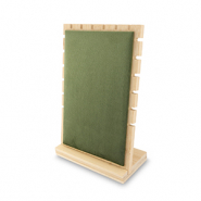 Jewellery display for necklaces Natural-Olive Green