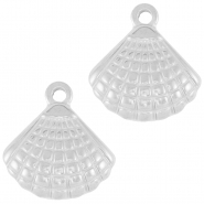 Stainless steel charms shell Silver