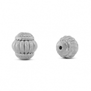 Stainless steel beads oval Silver