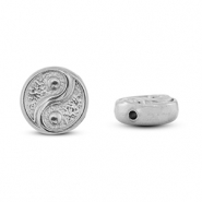 Stainless steel beads Yin & Yang Silver