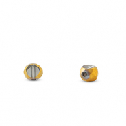 Glass beads irregular Grey Transparent-Gold