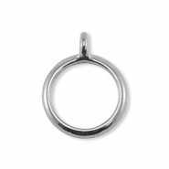 DQ European metal findings ring with loop Antique Silver (Nickelfree)