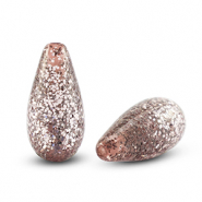Polaris Elements drop shaped beads Paipo shiny Silver-Light Mauve