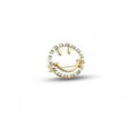 Brooches smiley with pearls Gold