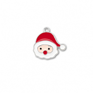 Metal charms santa Silver-Red-White