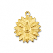 Stainless steel charms flower Gold
