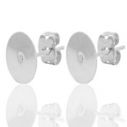 DQ European metal findings earpins 10mm Antique Silver (nickel free)