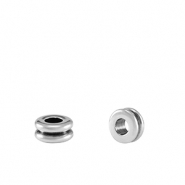 DQ European metal beads tubes Antique Silver (nickel free)