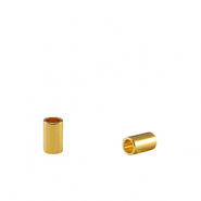 DQ European metal beads tubes Gold (nickel free)