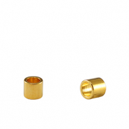 DQ European metal beads tubes Gold (nickel free)