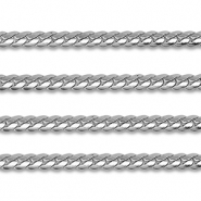 Stainless steel findings belcher chain curb links flat Silver