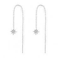 Stainless steel earrings star Silver