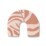 Polymer pendants arch Light Peach Pink-Light Brown