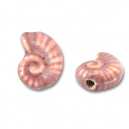 Beads ceramic shell Vintage Pink