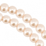 Glass pearls 8mm Beige Brown