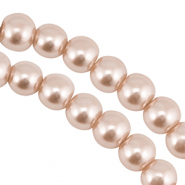 Glass pearls 6mm Beige Brown