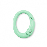 Colourful jewellery findings key chain oval Mint Green